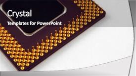  Presentation with processor - Slides featuring electronic circuts - computer processor colored blue background and a black colored foreground