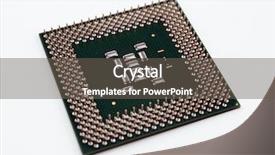  Presentation with processor - PPT theme enhanced with electronic circuts - computer processor on a white background and a gray colored foreground