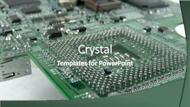  Presentation with evaluation system - Colorful slides enhanced with electronic circuts - laptop system board backdrop and a  colored foreground