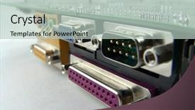  Presentation with sound - Cool new presentation theme with electronic circuts - usb lpt com svga sound backdrop and a soft green colored foreground