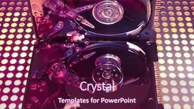  Presentation with optical communication - Presentation theme featuring electronic communication - harddisk isolated on with fiber background and a wine colored foreground