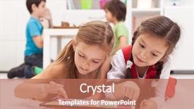  Presentation with electronic communication - Beautiful theme featuring electronic communication - little girls playing backdrop and a coral colored foreground