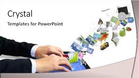  Presentation with deep - Audience pleasing PPT layouts consisting of hands hold and open the empty blank box backdrop and a lemonade colored foreground