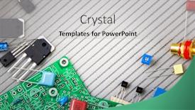  Presentation with digital circuits - Beautiful theme featuring electronic-component-electric-circuits-radio backdrop and a light gray colored foreground