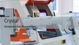  Presentation with robotic - Amazing slide deck having electronic components - controler of robotic hand backdrop and a light gray colored foreground