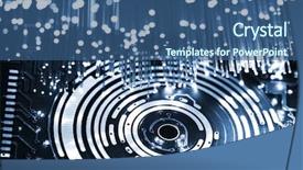  Presentation with fiber optics - Beautiful slides featuring electronic components - fiber optics background with lots backdrop and a ocean colored foreground