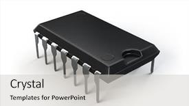  Presentation with electronic components - PPT theme consisting of electronic components - microchip background and a light gray colored foreground