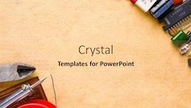  Presentation with electronic - Colorful presentation theme enhanced with electronic components and tools arranged to frame the warm textured paper notes sharpness may differ from one component to others depending on its thickness backdrop and a lemonade colored foreground