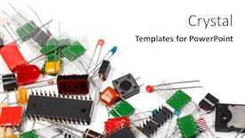  Presentation with electronic components - Beautiful presentation theme featuring electronic-components-on-white-background backdrop and a white colored foreground