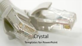  Presentation with ethernet - Presentation theme with electronic connection cable ethernet rj45 rj 45 network wired adapter background and a light gray colored foreground