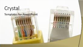  Presentation with ethernet - Amazing presentation theme having electronic connection cable ethernet rj45 rj 45 network wired adapter backdrop and a white colored foreground