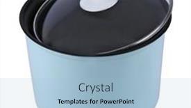  Presentation with electronic - PPT layouts consisting of electronic-cooking-pot-for-boiled background and a light blue colored foreground