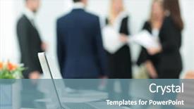  Presentation with wireless charging laptops on - Cool new presentation theme with electronic cooling - background image two laptops backdrop and a  colored foreground