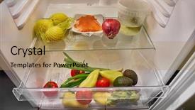  Presentation with fridge - Audience pleasing slide set consisting of electronic cooling - fridge door opening looking backdrop and a coral colored foreground