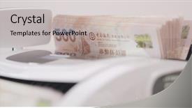  Presentation with hong kong finance - Colorful PPT theme enhanced with electronic counting machine of hong backdrop and a  colored foreground