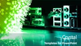  Presentation with polymer fiber chemistry - Theme enhanced with electronic data - fiber optics background with lots background and a  colored foreground