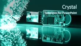  Presentation with fiber - PPT theme featuring electronic data - fiber optics background with lots background and a ocean colored foreground