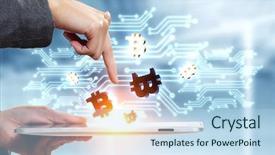  Presentation with modern - Amazing theme having electronic data exchange - modern technologies for business mixed backdrop and a sky blue colored foreground