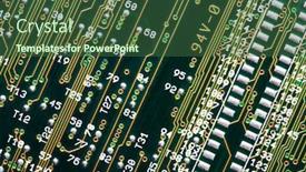  Presentation with electronic - Beautiful PPT theme featuring electronic-detail-close-up backdrop and a ocean colored foreground