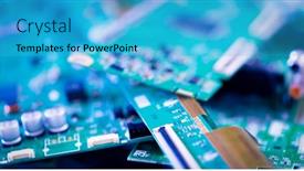  Presentation with electronic recycling - Slide deck having electronic-devices-waste-ready background and a teal colored foreground