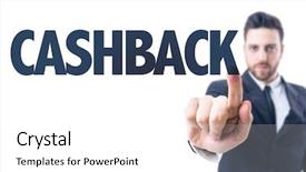  Presentation with transfer - Slide deck having electronic fund transfer - business man pointing the text background and a white colored foreground