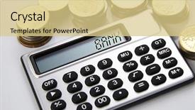  Presentation with calculator - Presentation consisting of electronic fund transfer - few stacks of coins background and a lemonade colored foreground