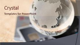  Presentation with payment - Slides enhanced with electronic fund transfer - global payment concept background and a lemonade colored foreground