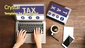  Presentation with online payment - PPT layouts having electronic government - online tax payment concept modern background and a tawny brown colored foreground