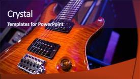  Presentation with recording studio - Amazing presentation theme having electronic guitar in recording studio backdrop and a violet colored foreground