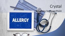  Presentation with danger - Cool new presentation with electronic health records - allergy danger concept tablet backdrop and a light blue colored foreground