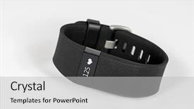  Presentation with heart rate - Theme having electronic health records - sports activity tracker wristband background and a light gray colored foreground