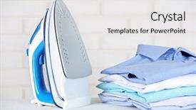  Presentation with ironing - Theme featuring electronic ironing and pile background and a white colored foreground