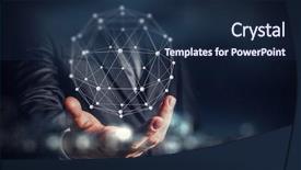  Presentation with media - Amazing theme having electronic map - presenting new technologies mixed media backdrop and a navy blue colored foreground