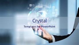  Presentation with media - Amazing slide set having electronic map - presenting new technologies mixed media backdrop and a light blue colored foreground