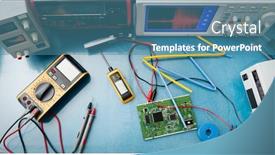  Presentation with high quality - Slides with electronic-measuring-instruments-high-quality background and a teal colored foreground