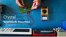  Presentation with high quality - Cool new presentation theme with electronic-measuring-instruments-high-quality backdrop and a ocean colored foreground