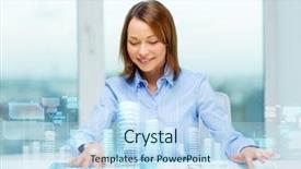  Presentation with technology education - Slide deck featuring electronic media - business education and technology concept background and a light blue colored foreground