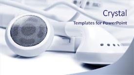  Presentation with electronic - Slides with electronic media - macro close up of white background and a sky blue colored foreground