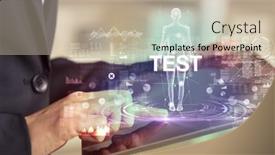  Presentation with electronic medical record - Presentation theme having electronic-medical-record-tech-concept background and a mint green colored foreground