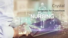 Presentation with electronic medical record - Presentation theme with electronic-medical-record-tech-concept background and a mint green colored foreground