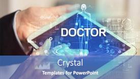  Presentation with electronic medical record - Slide deck having electronic-medical-record-with-doctor background and a teal colored foreground