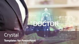  Presentation with electronic medical record - PPT layouts enhanced with electronic-medical-record-with-doctor background and a tawny brown colored foreground