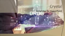  Presentation with electronic medical record - Colorful PPT layouts enhanced with electronic-medical-record-with-drug backdrop and a soft green colored foreground