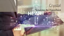  Presentation with electronic medical record - PPT theme with electronic-medical-record-with-heart background and a soft green colored foreground