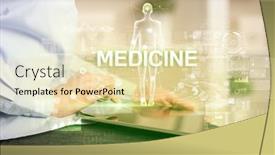  Presentation with electronic medical record - Audience pleasing theme consisting of electronic-medical-record-with-medicine backdrop and a soft green colored foreground