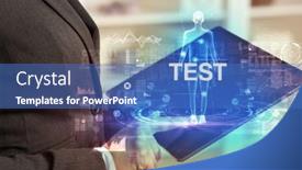  Presentation with electronic medical record - PPT theme having electronic-medical-record-with-test background and a teal colored foreground