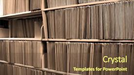  Presentation with files - Beautiful theme featuring electronic medical records - shelf full of folders backdrop and a tawny brown colored foreground