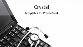  Presentation with medical laptop - Cool new slide deck with electronic medical stethoscope on pc backdrop and a white colored foreground