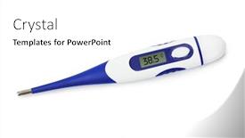  Presentation with electronic medical records - Colorful slide deck enhanced with electronic-medical-thermometer-38-5 backdrop and a white colored foreground