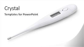  Presentation with electronic - Slide set enhanced with electronic medical thermometer isolated background and a white colored foreground